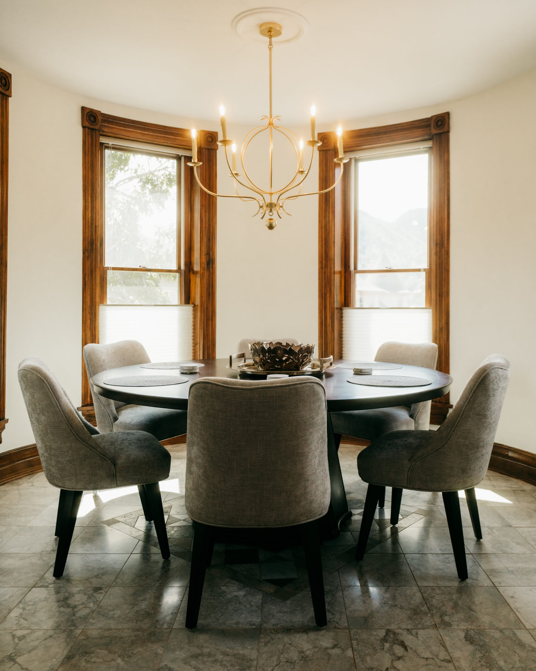 historical condo and wanted to fill the entire space with upscale finishes, rich textures, and vibrant colors