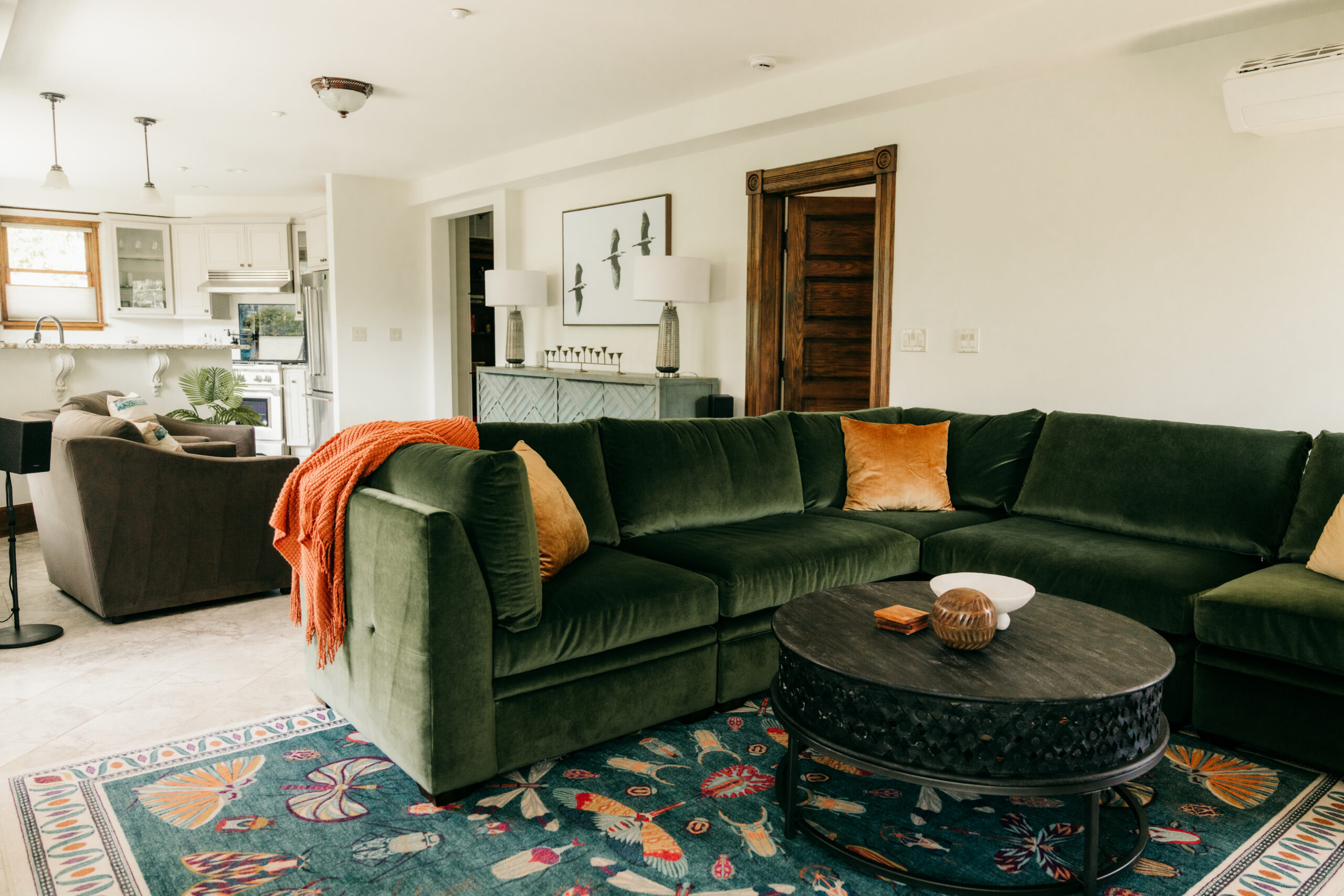 historical condo and wanted to fill the entire space with upscale finishes, rich textures, and vibrant colors